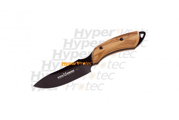 Poignard noir Fox Knives manche en olivier - lame de 9 cm