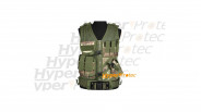 Gilet airsoft tactical camo pour droitier 6 poches + holster