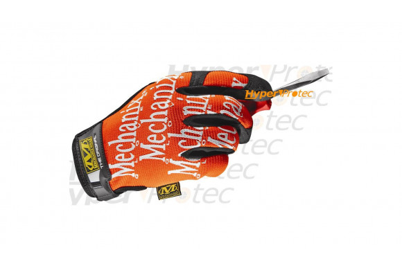 Gants Mechanix Original - Orange écriture blanche - XXL