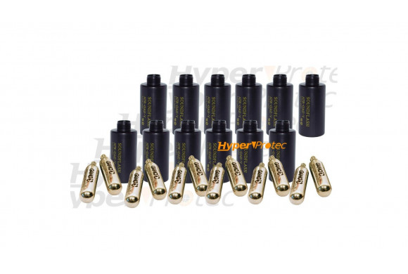 12 enveloppes de grenades Flash Bang + 12 CO2 de 12g