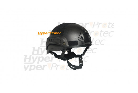 Casque noir MICH 2002 avec rail Picatinny inversé (22 mm)