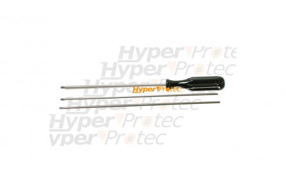 3 baguettes de nettoyage en acier pour calibre 5.5 mm