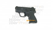 Mini pistolet discret Xérus culasse métal alarme noir 9 mm
