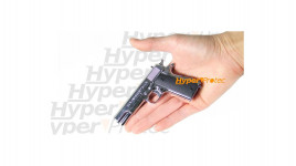 Pistolet Colt chromé miniature de décoration avec coffret