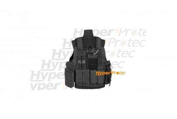 Gilet tactical noir lourd pour airsoft Protection Optimale