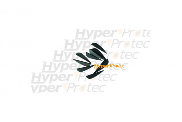 Plumes plastique paraboliques noires (x10)