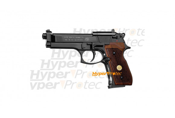 Beretta 92 noir - crosse bois - plombs 4.5 mm - co2