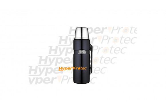 Thermos noir inox avec poignée - capacité 1.2 litre