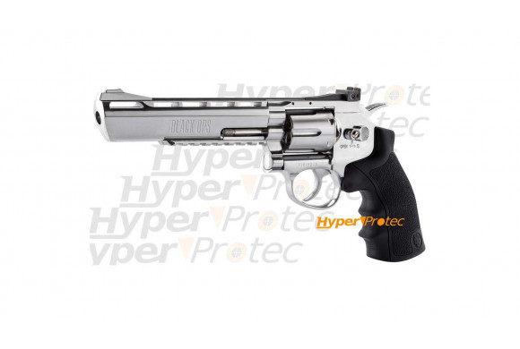 Revolver Black Ops chromé 6 pouces à billes acier 4.5 mm