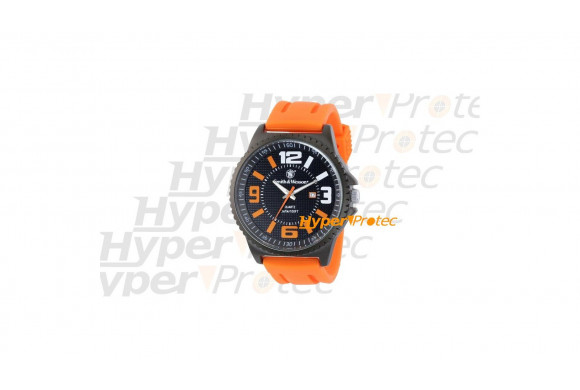 Montre Smith Wesson avec bracelet en silicone orange