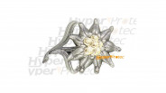 Broche edelweiss pour reconstitution de film historique