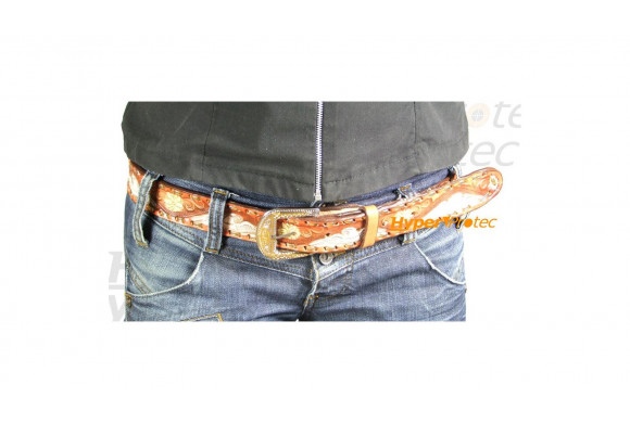 Ceinture brune de western country modèle aigle