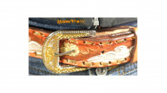 Ceinture brune de western country modèle aigle