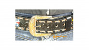 Ceinture noire de western country modèle aigle américain