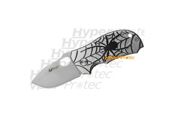 Mini couteau tout aluminium modèle Spyder noir et gris