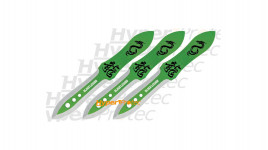 Set de 3 couteaux de lancer Black Legion vert Emerald - 21 cm