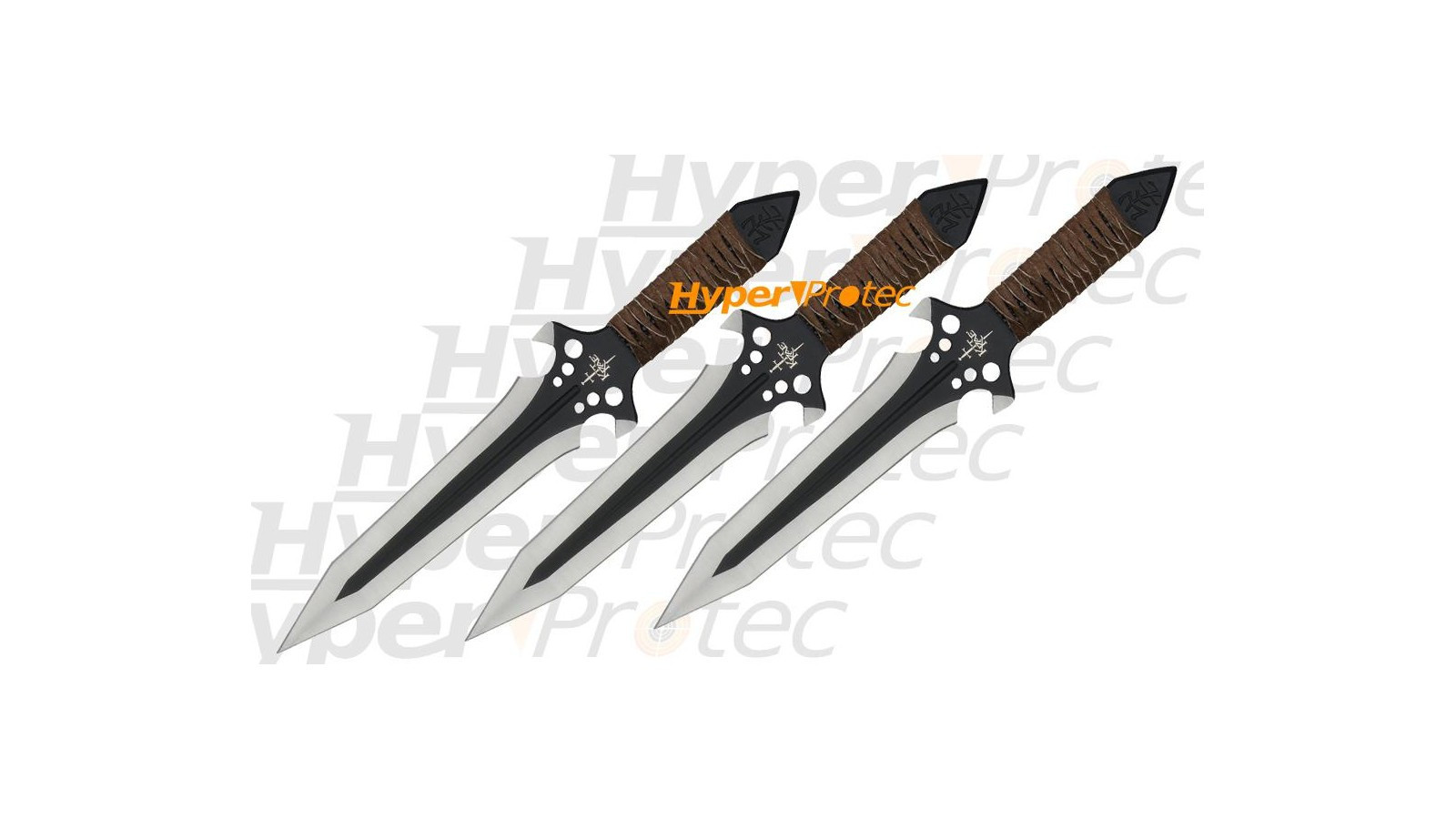 Lot de 3 couteaux de lancer Hellhawk longueur 25 cm