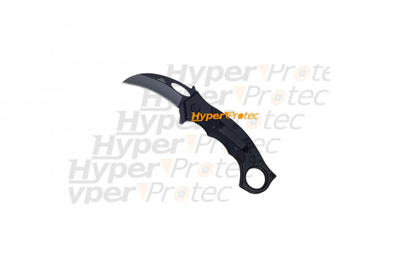 Couteau Kerambit noir à ouverture assistée - 17 cm