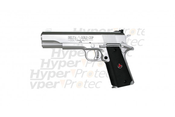 Colt Delta Gold Cup chrome pistolet spring manuel airsoft