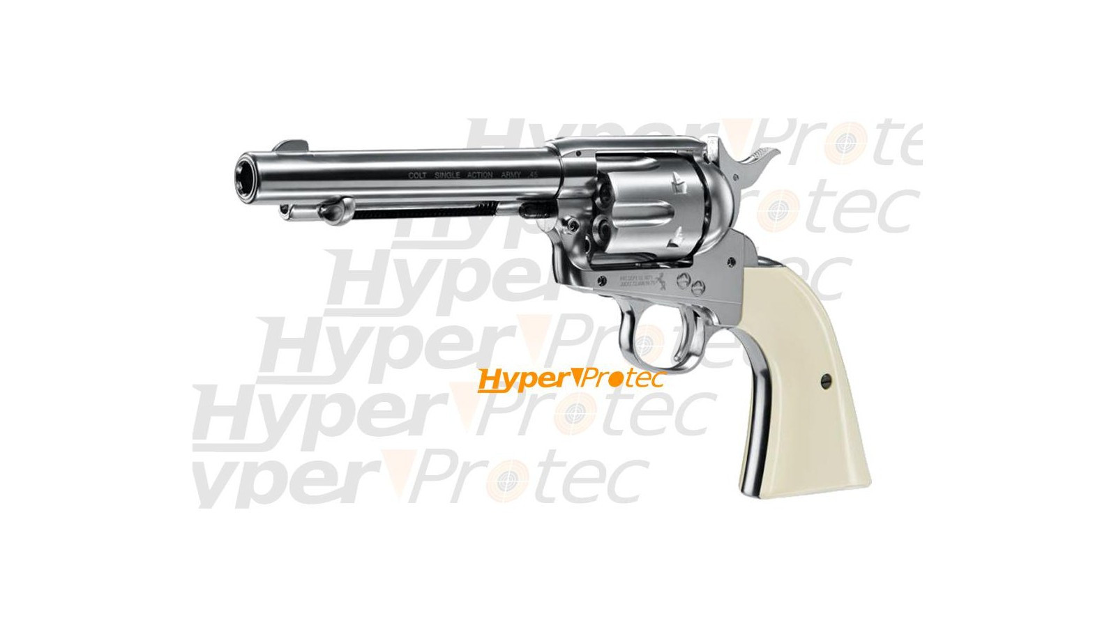 Revolver Colt Peacemaker Single Action Army 45 Nickel et métal
