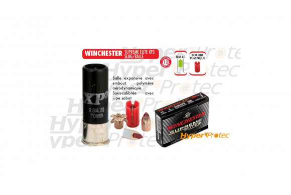 Cartouche Calibre 12/70 Winchester XP3