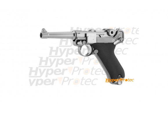 Pistolet airsoft WE P08 agrenté Gaz GBB - cal 6mm bbs