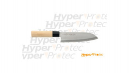 Couteau japonais en manche bois naturel Santoku - 17cm