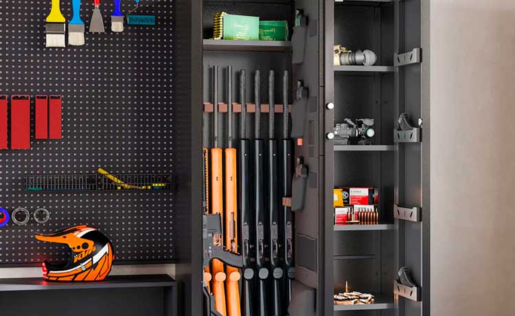 Armoire forte pour stocker les armes longues.